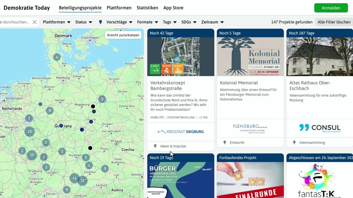 Über 800 Beispiele für Bürgerbeteiligung, und das Passende lässt sich übernehmen