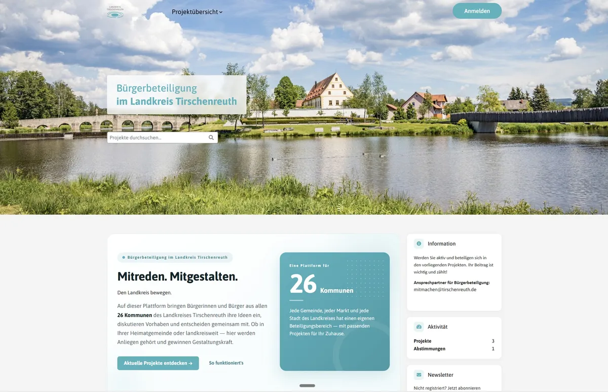 26 Gemeinden, eine Plattform: Wie Landkreis Tirschenreuth digitale Bürgerbeteiligung zur Kreissache macht