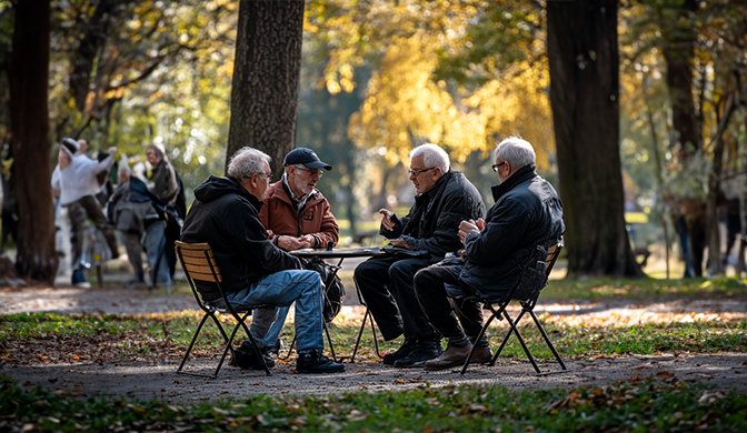 Consul Beteiligungssoftware: Menschen diskutieren im Park